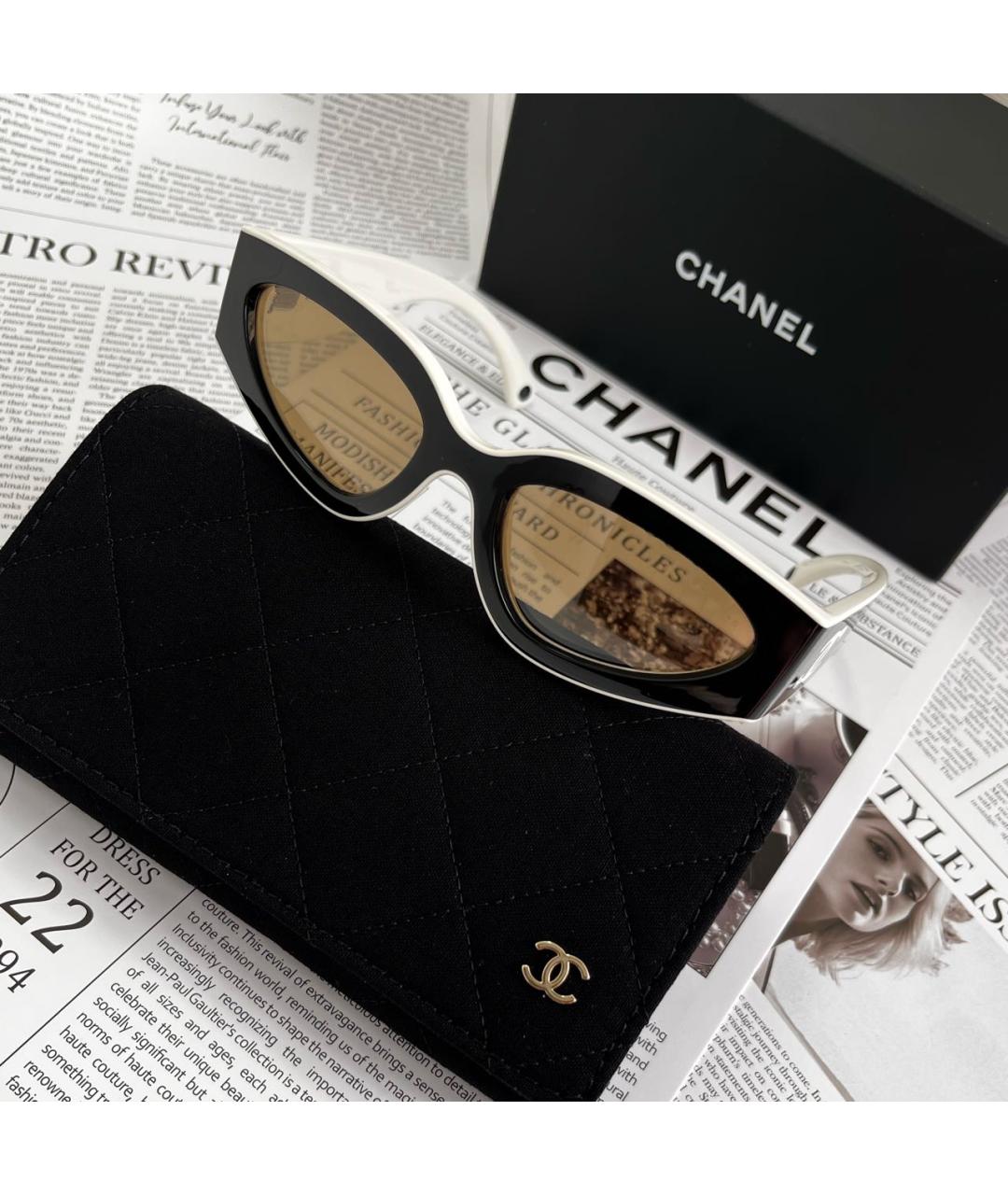CHANEL Черные пластиковые солнцезащитные очки, фото 4