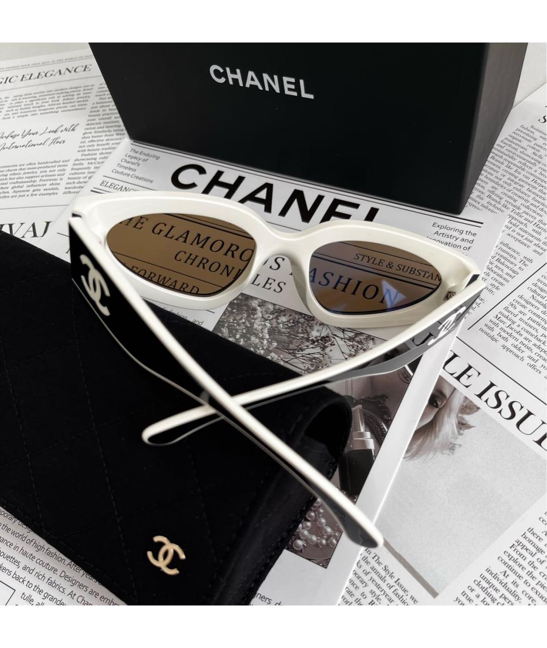 CHANEL Черные пластиковые солнцезащитные очки, фото 8