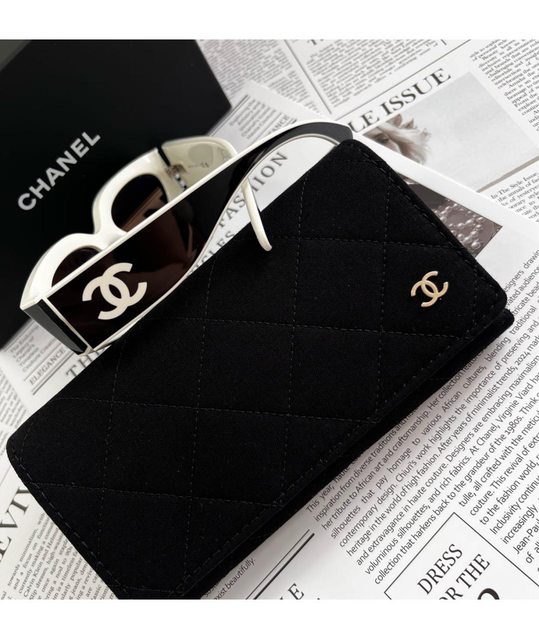 CHANEL Черные пластиковые солнцезащитные очки, фото 6