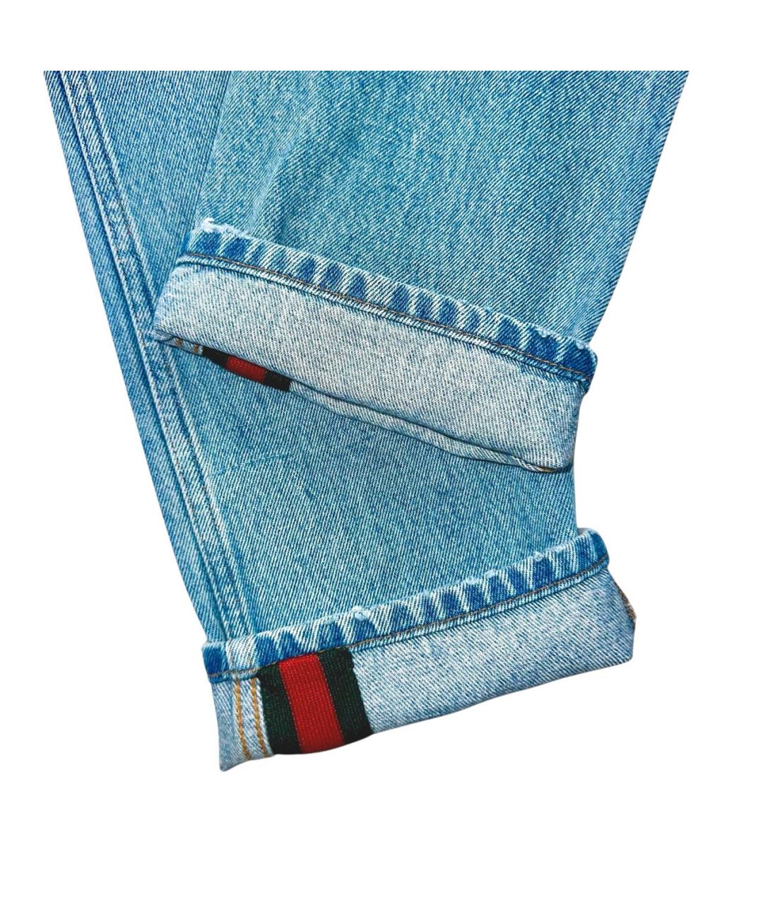 GUCCI Голубые хлопковые джинсы скинни, фото 5
