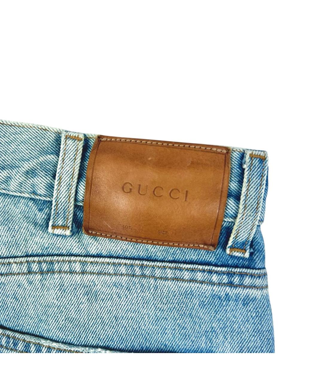 GUCCI Голубые хлопковые джинсы скинни, фото 8