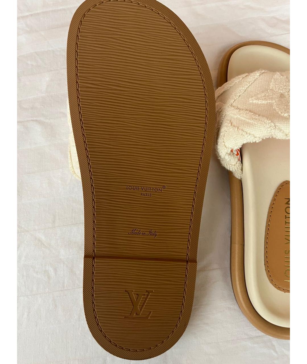 LOUIS VUITTON Белые резиновые шлепанцы, фото 4