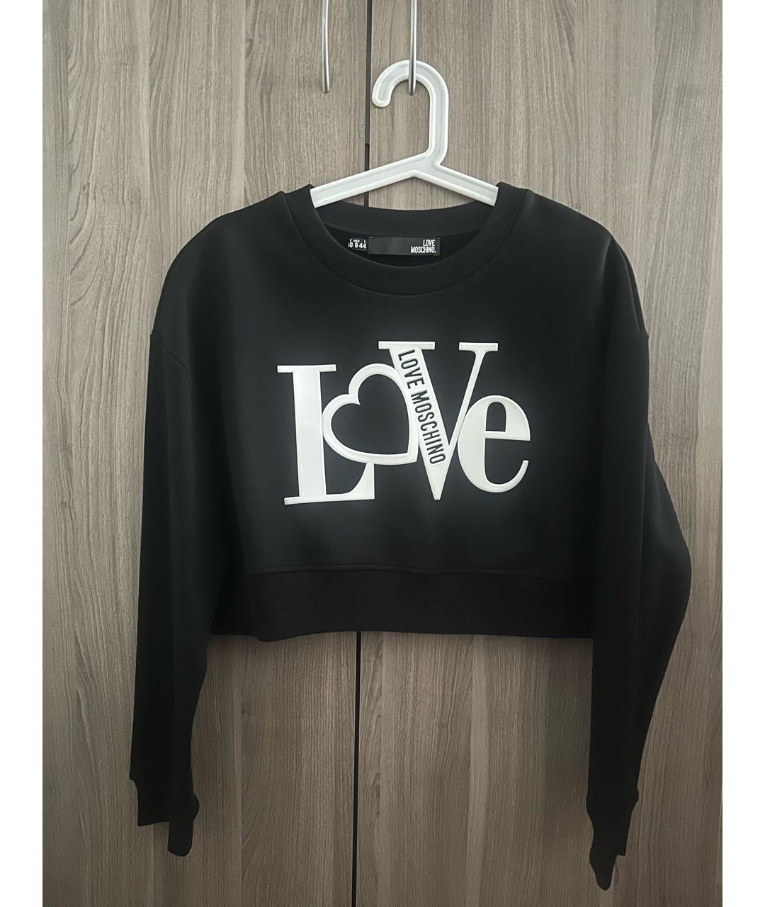 LOVE MOSCHINO Черный хлопковый джемпер / свитер, фото 8