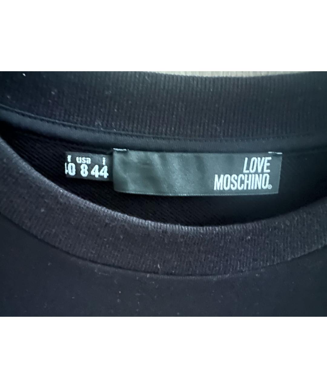 LOVE MOSCHINO Черный хлопковый джемпер / свитер, фото 6