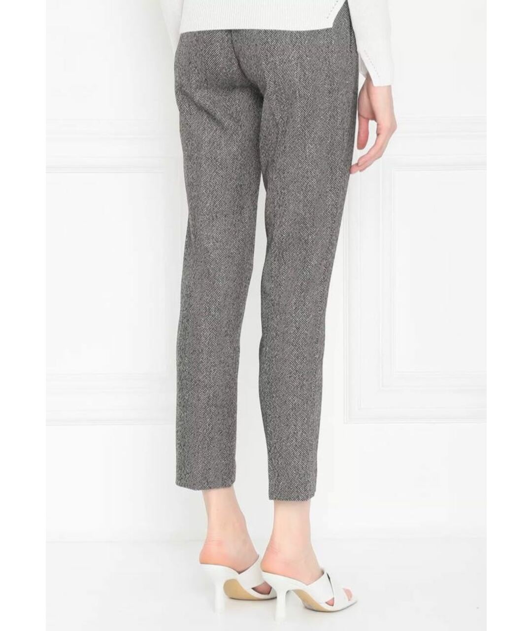 ERMANNO SCERVINO Серые шерстяные брюки узкие, фото 4