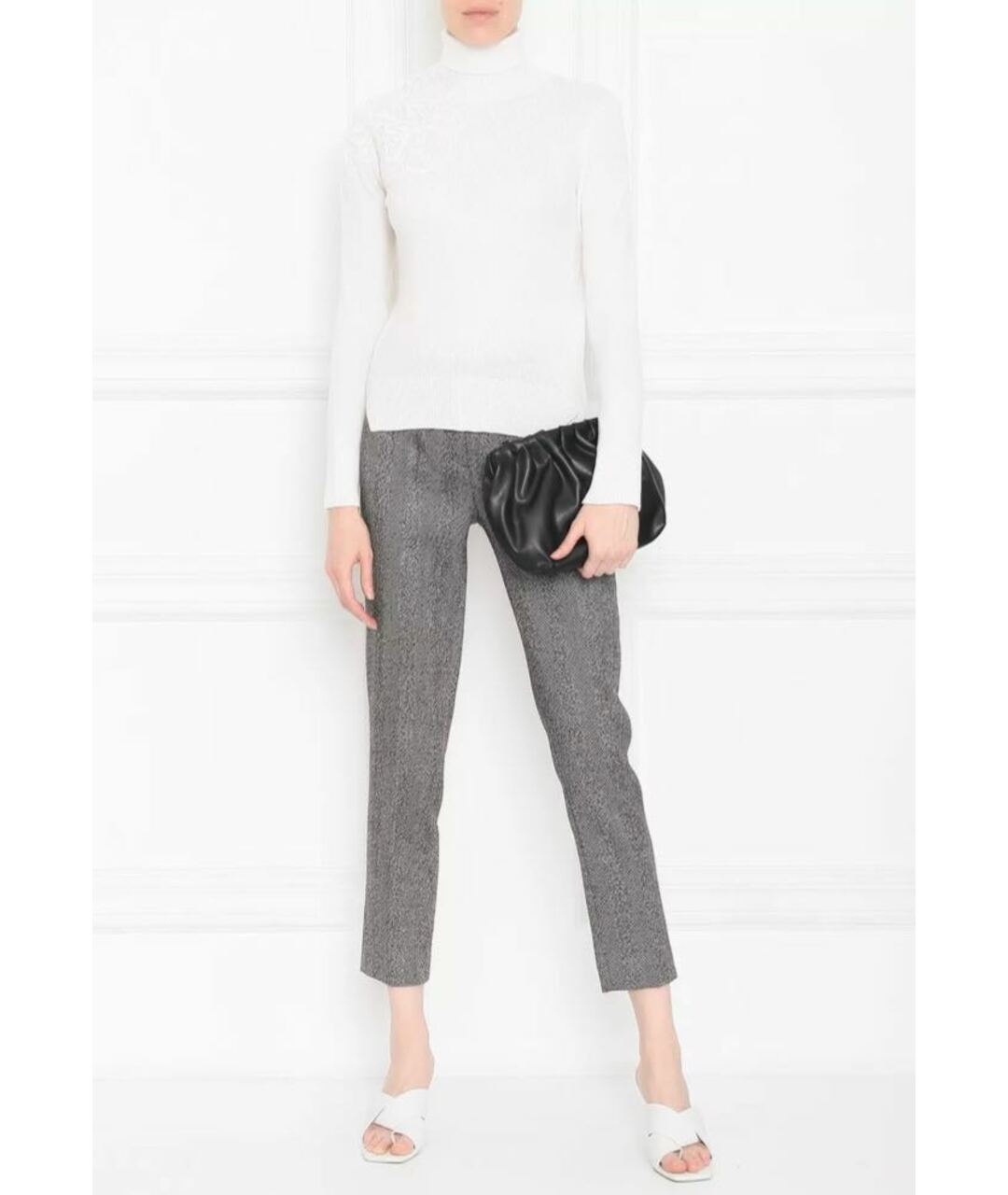 ERMANNO SCERVINO Серые шерстяные брюки узкие, фото 2