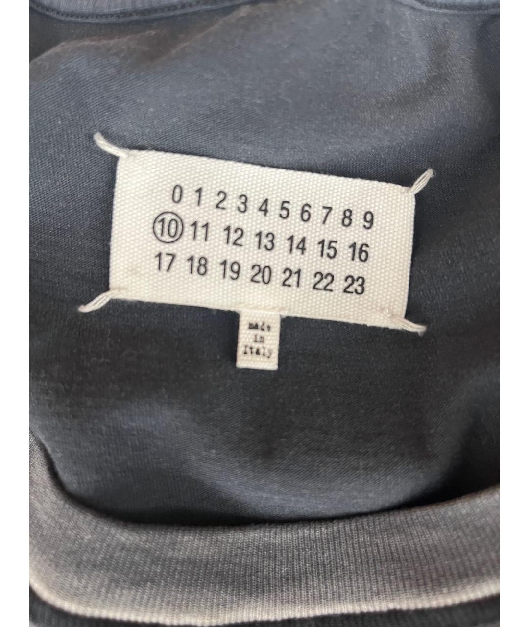 MAISON MARGIELA Антрацитовая хлопковая футболка, фото 3
