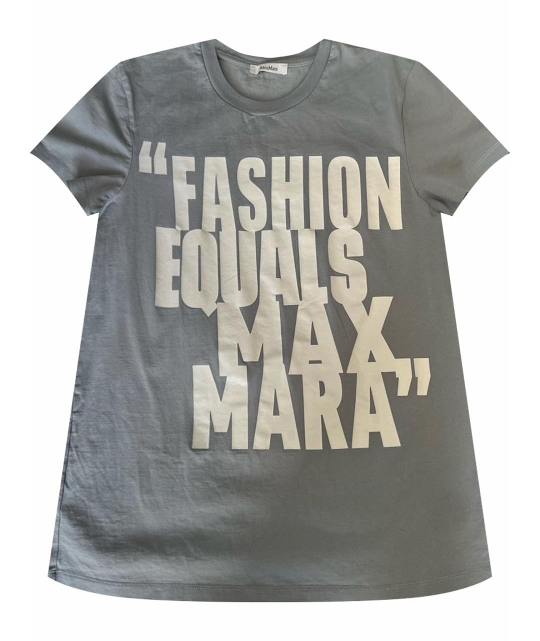 'S MAX MARA Голубая хлопковая футболка, фото 1
