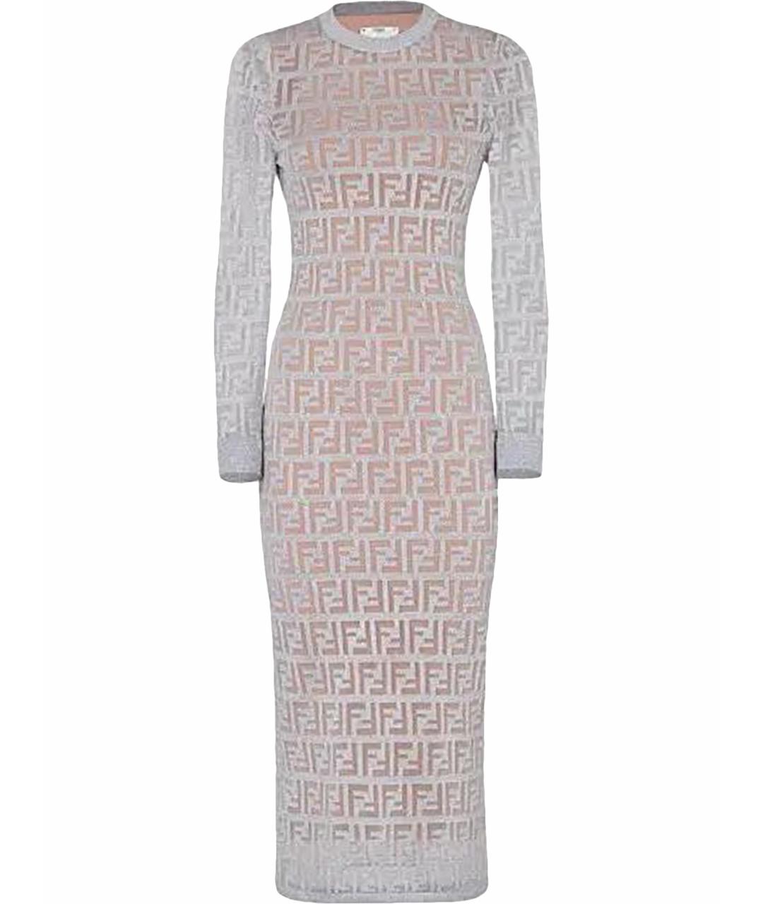 FENDI Серебряное вискозное коктейльное платье, фото 1