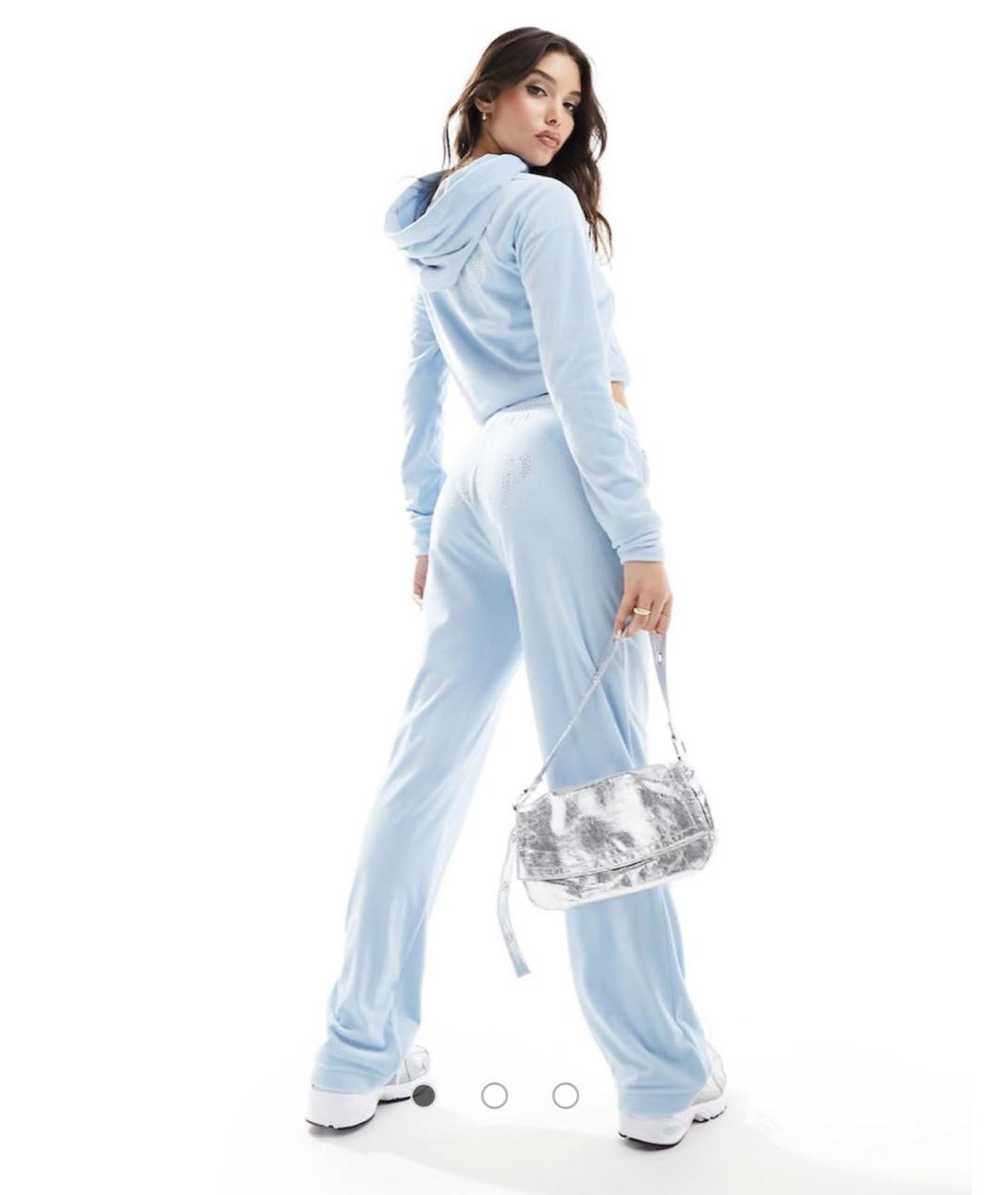JUICY COUTURE Голубой велюровый костюм с брюками, фото 6