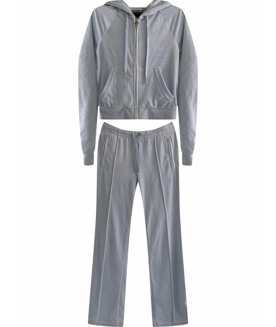 JUICY COUTURE Голубой велюровый костюм с брюками, фото 1