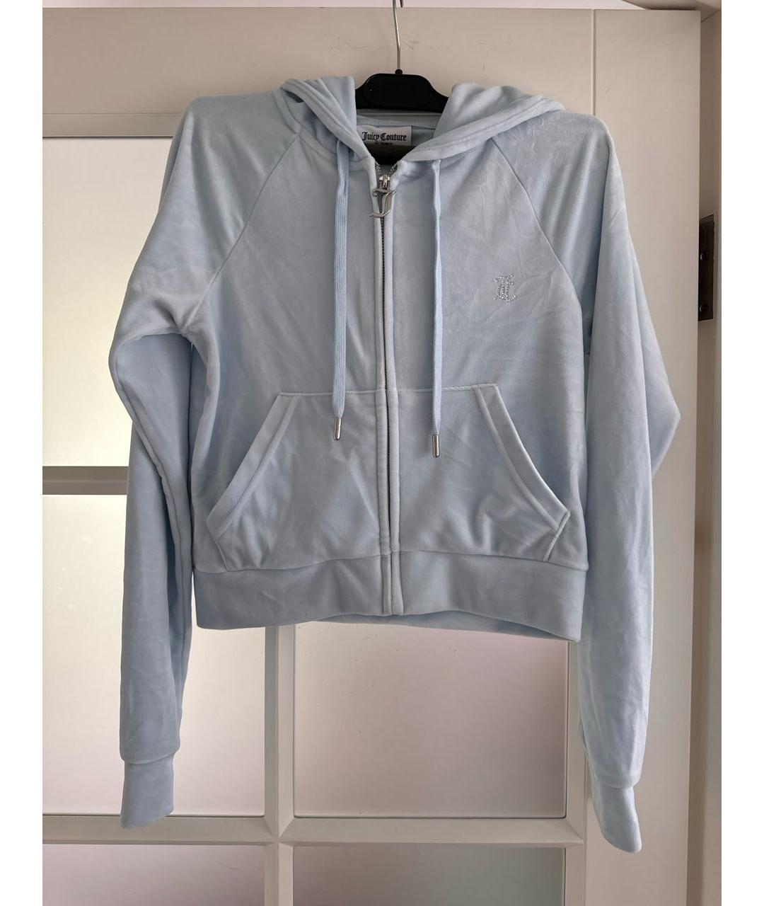 JUICY COUTURE Голубой велюровый костюм с брюками, фото 7