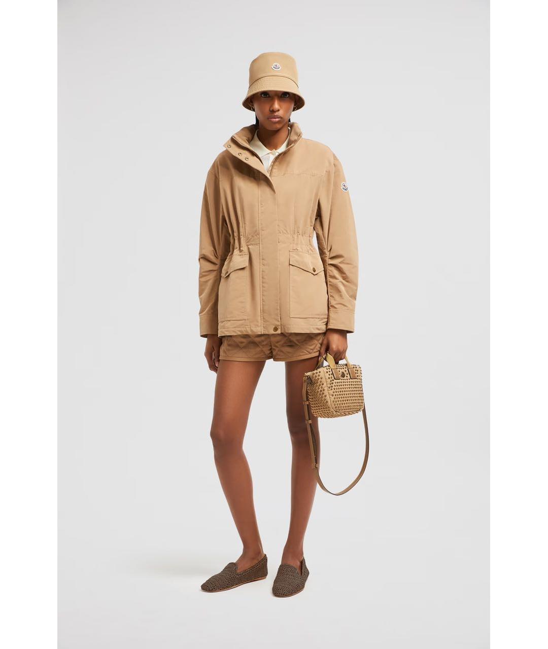 MONCLER Бежевая синтетическая парка, фото 2