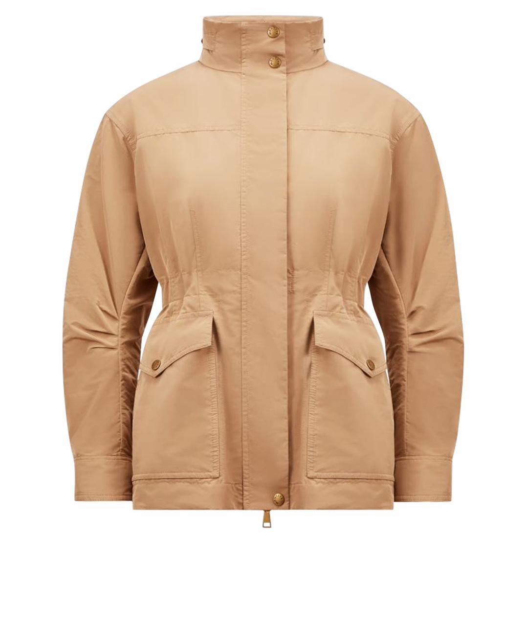MONCLER Бежевая синтетическая парка, фото 1