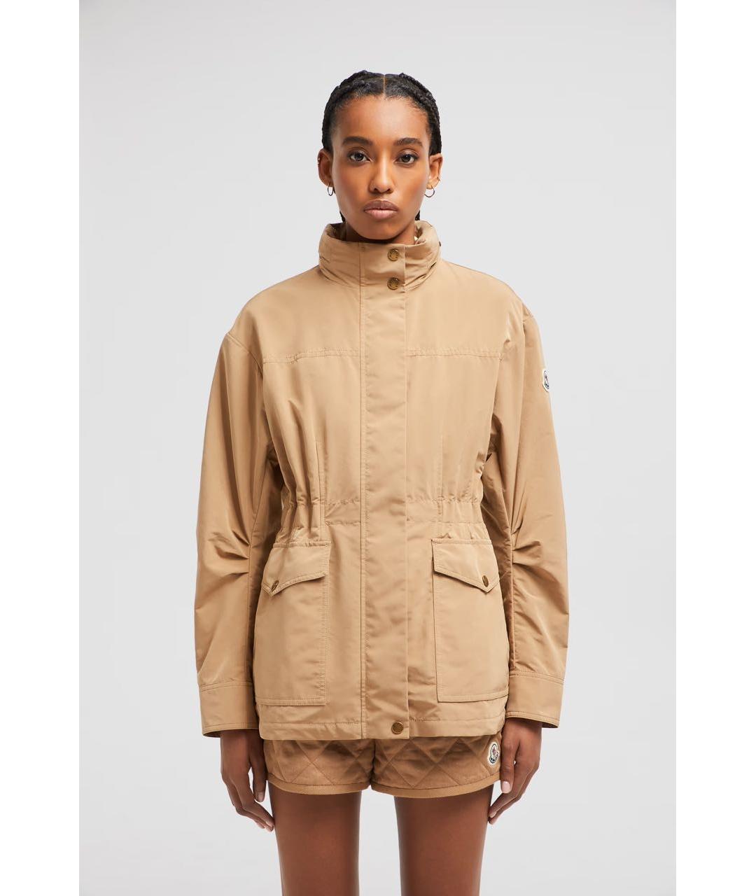 MONCLER Бежевая синтетическая парка, фото 5