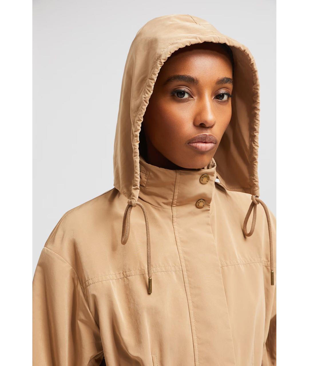 MONCLER Бежевая синтетическая парка, фото 4