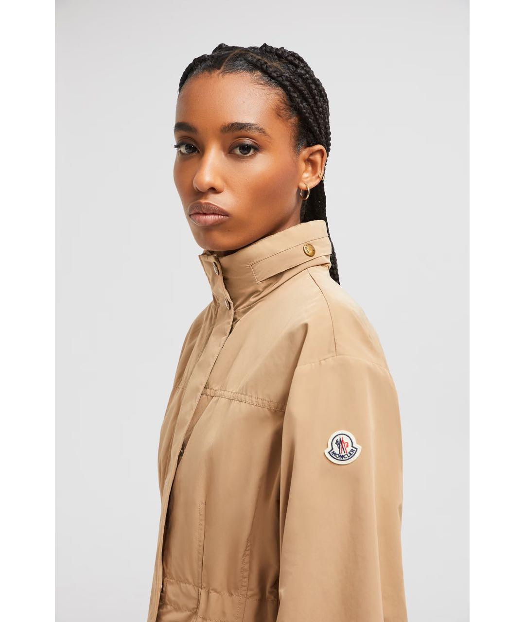 MONCLER Бежевая синтетическая парка, фото 6