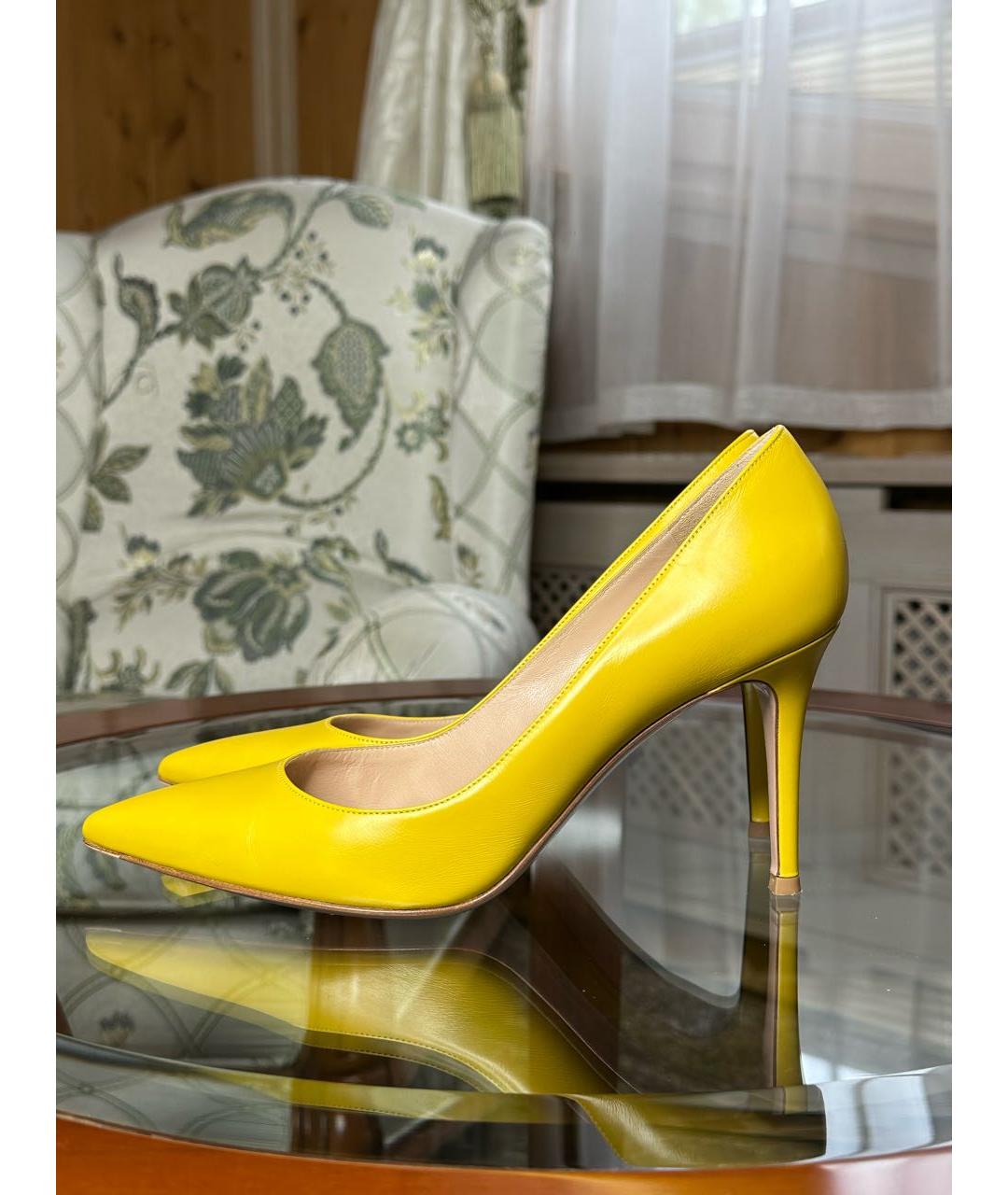GIANVITO ROSSI Желтые кожаные туфли, фото 9