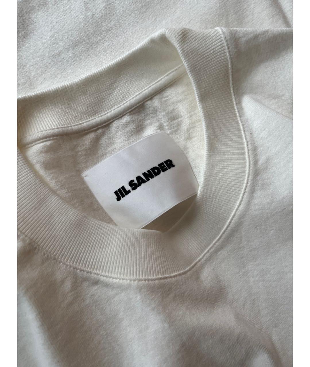 JIL SANDER Белая хлопковая футболка, фото 3