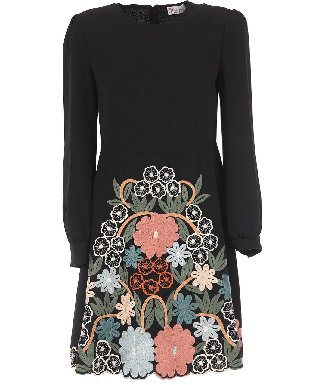 RED VALENTINO Черное полиамидовое повседневное платье, фото 2