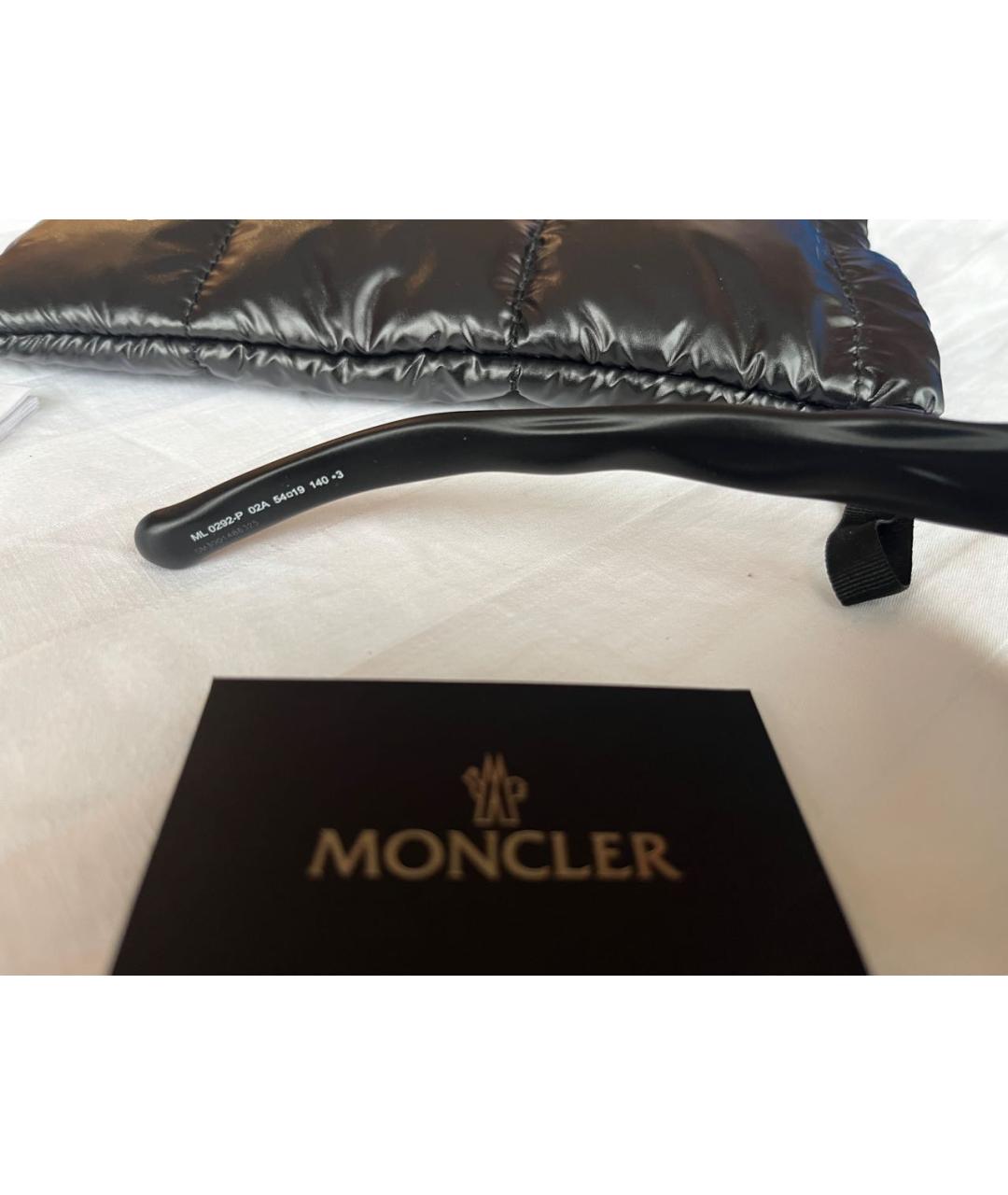 MONCLER Черные пластиковые солнцезащитные очки, фото 4