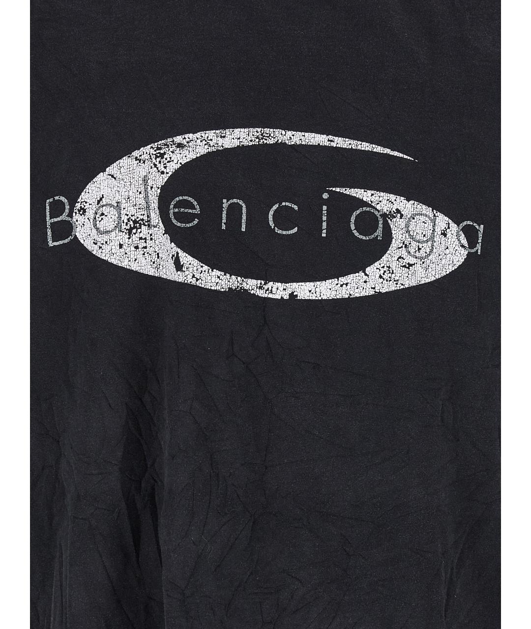 BALENCIAGA Черная хлопковая футболка, фото 4