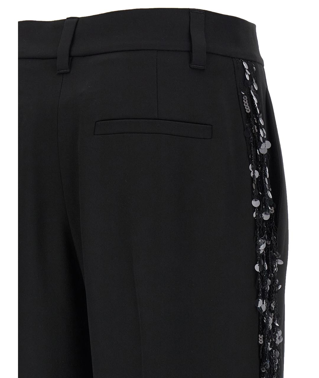 BRUNELLO CUCINELLI Черные ацетатные прямые брюки, фото 4
