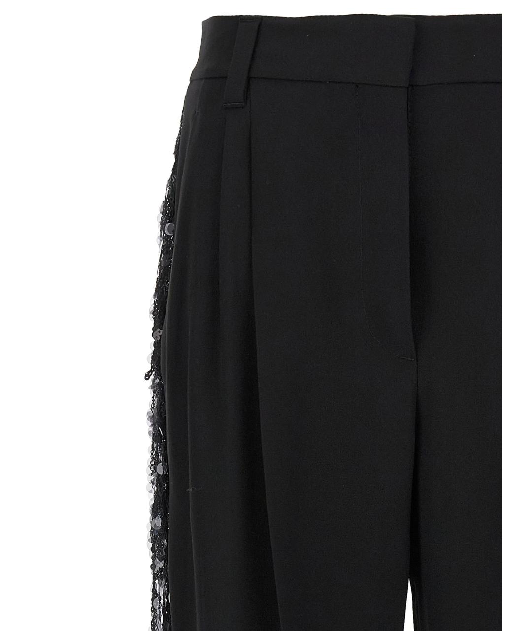BRUNELLO CUCINELLI Черные ацетатные прямые брюки, фото 3