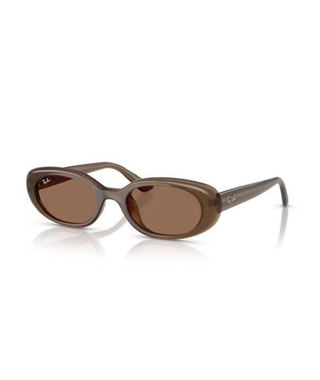 RAY BAN Коричневые пластиковые солнцезащитные очки, фото 2
