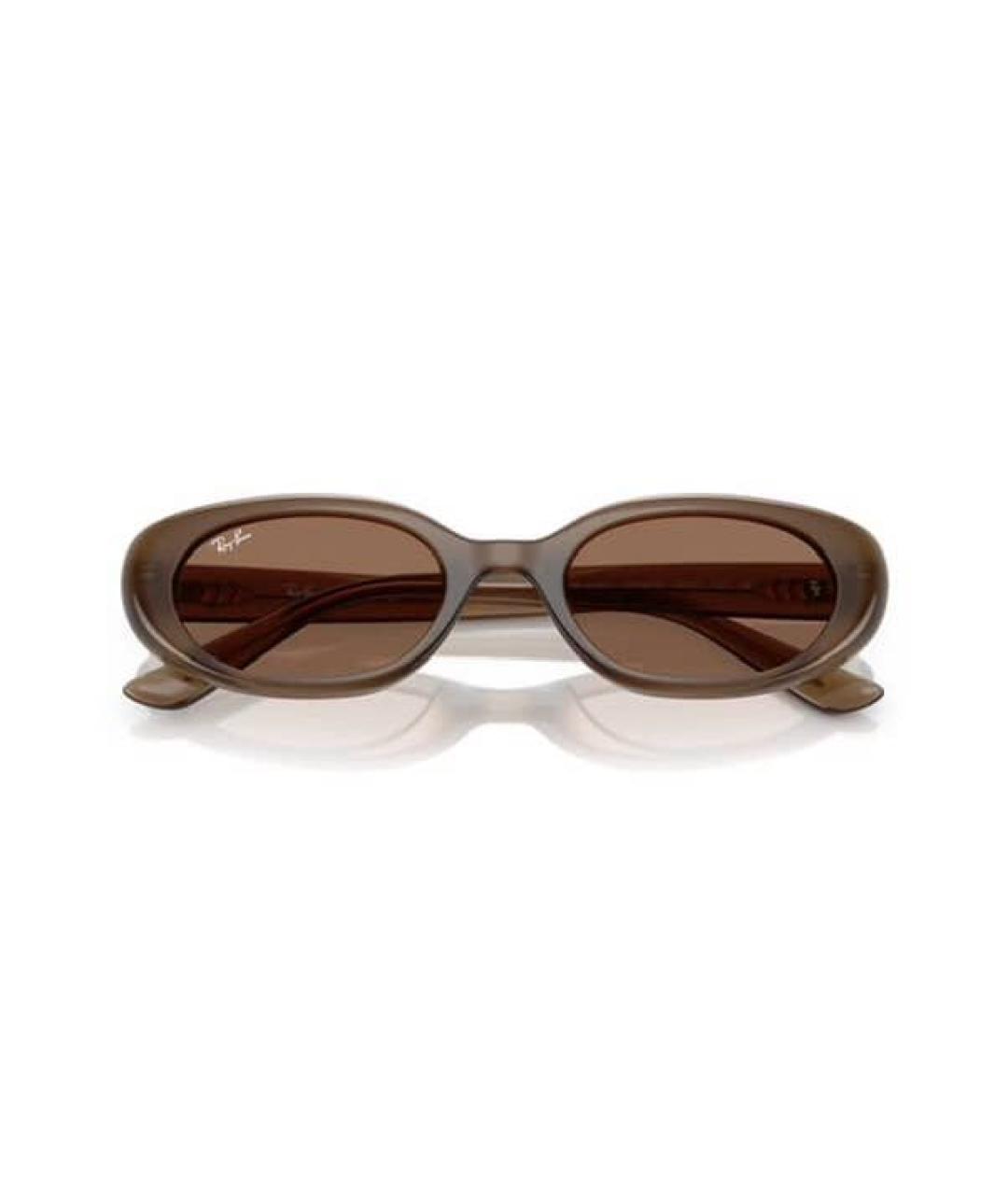 RAY BAN Коричневые пластиковые солнцезащитные очки, фото 3