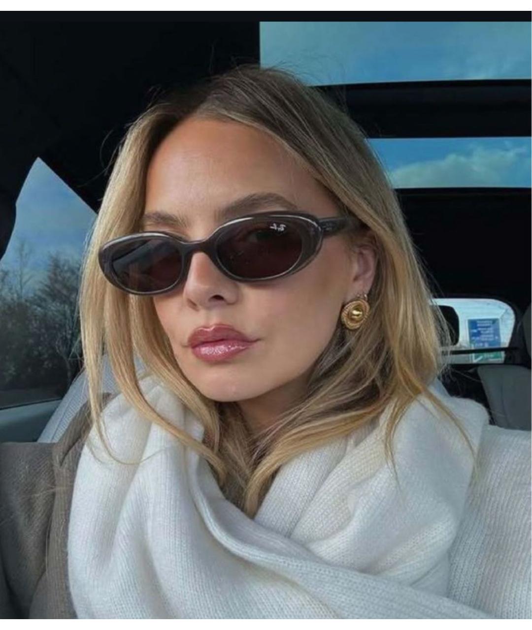RAY BAN Коричневые пластиковые солнцезащитные очки, фото 7