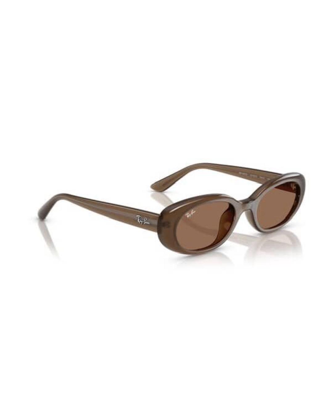 RAY BAN Коричневые пластиковые солнцезащитные очки, фото 1