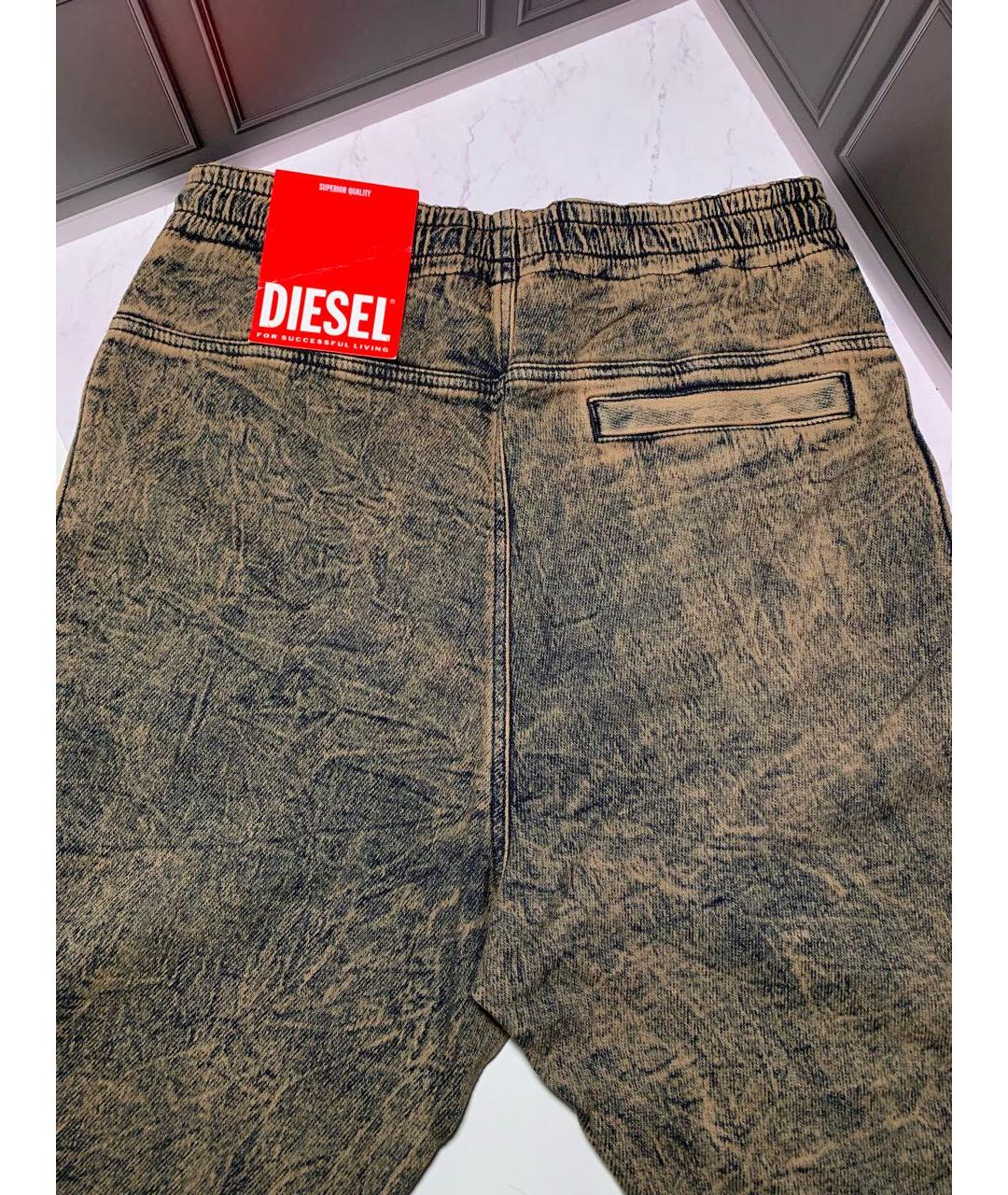 DIESEL Коричневые хлопковые прямые джинсы, фото 5