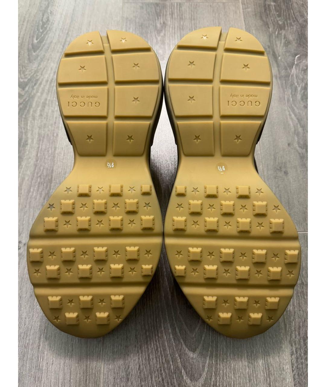 GUCCI Черные кожаные высокие кроссовки / кеды, фото 8