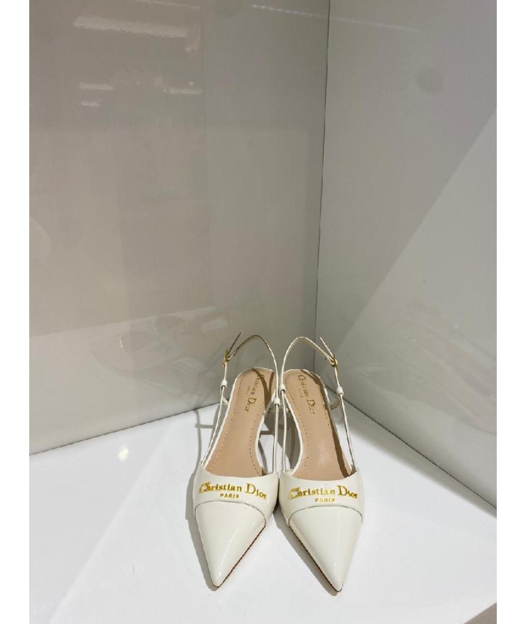 CHRISTIAN DIOR Бежевые кожаные туфли, фото 5