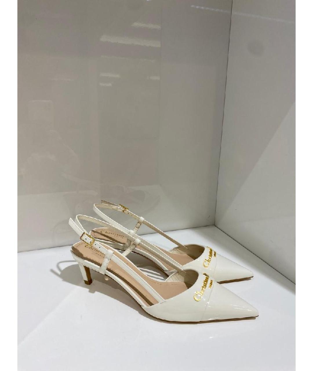 CHRISTIAN DIOR Бежевые кожаные туфли, фото 4