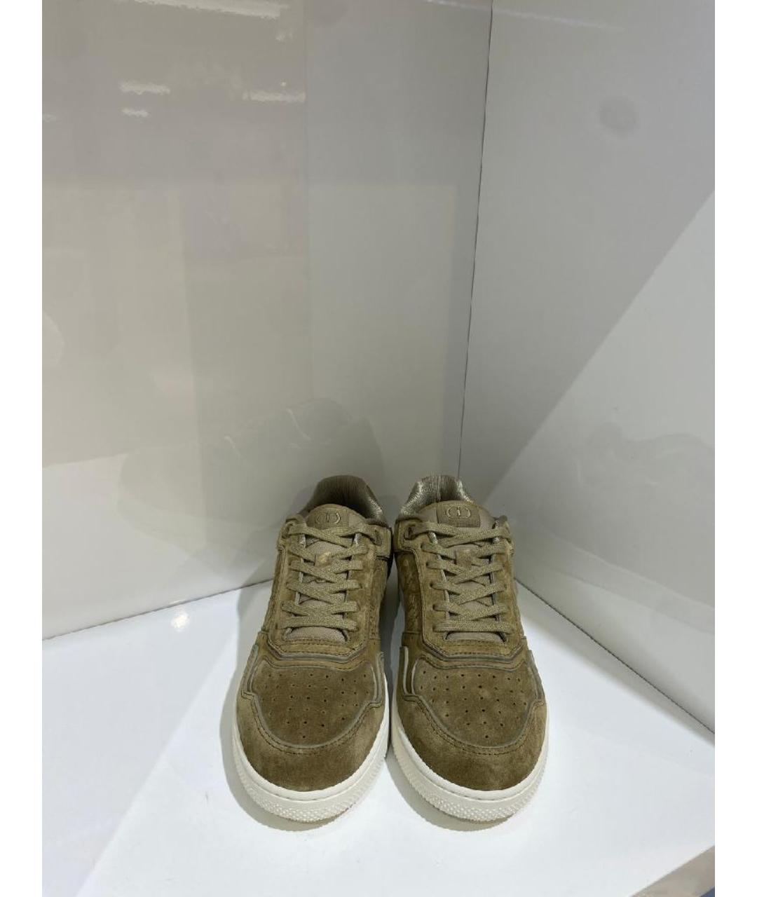 CHRISTIAN DIOR Бежевые замшевые низкие кроссовки / кеды, фото 3