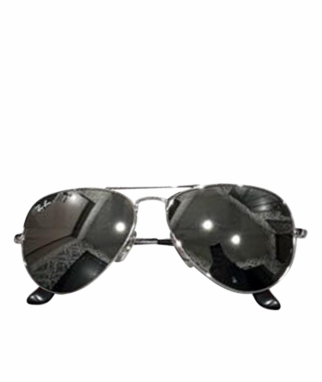 RAY BAN Серебряные металлические солнцезащитные очки, фото 1