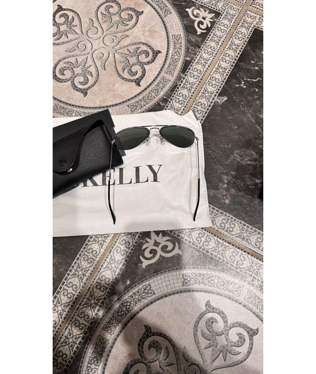 RAY BAN Серебряные металлические солнцезащитные очки, фото 2