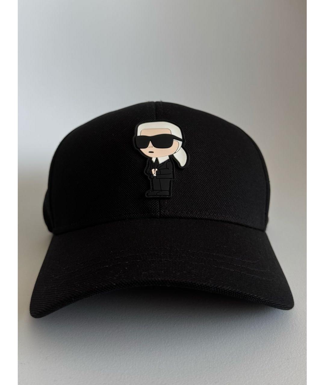 KARL LAGERFELD Черная хлопковая кепка, фото 4