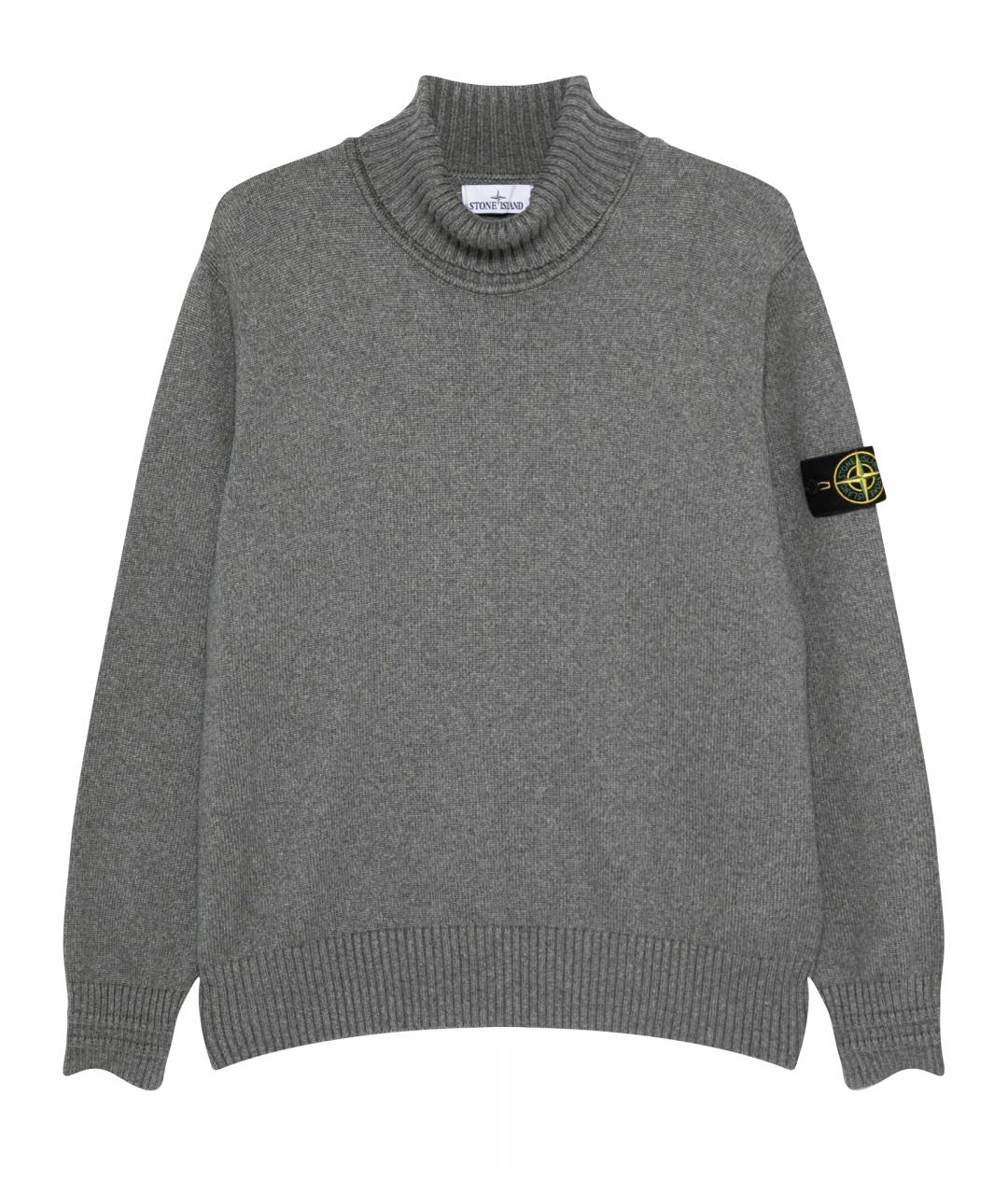 STONE ISLAND Серый хлопковый джемпер / свитер, фото 1