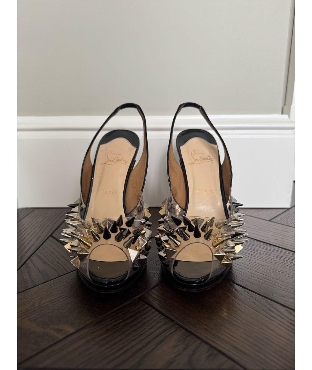 CHRISTIAN LOUBOUTIN Черные босоножки из лакированной кожи, фото 2