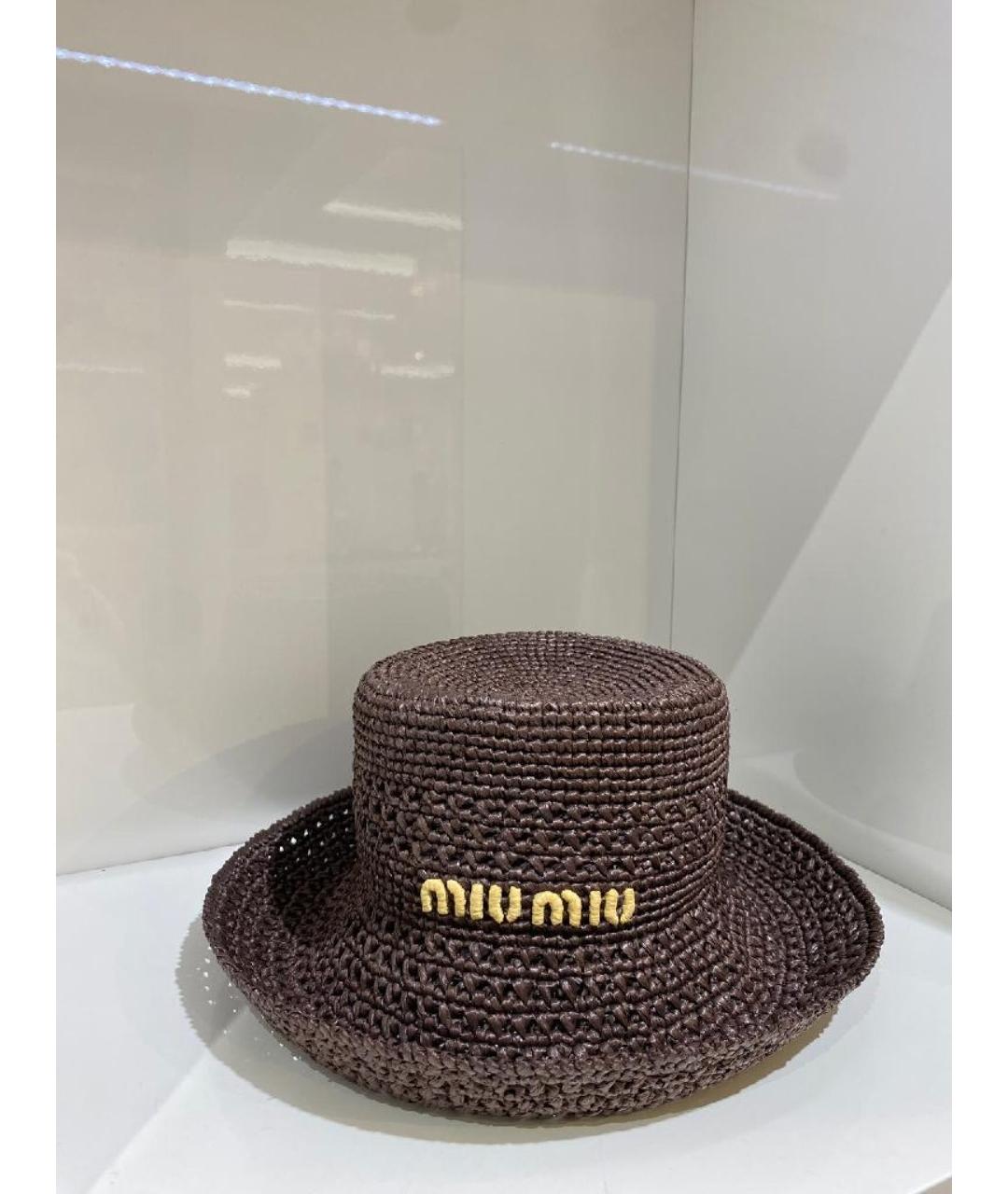 MIU MIU Коричневая шляпа, фото 3