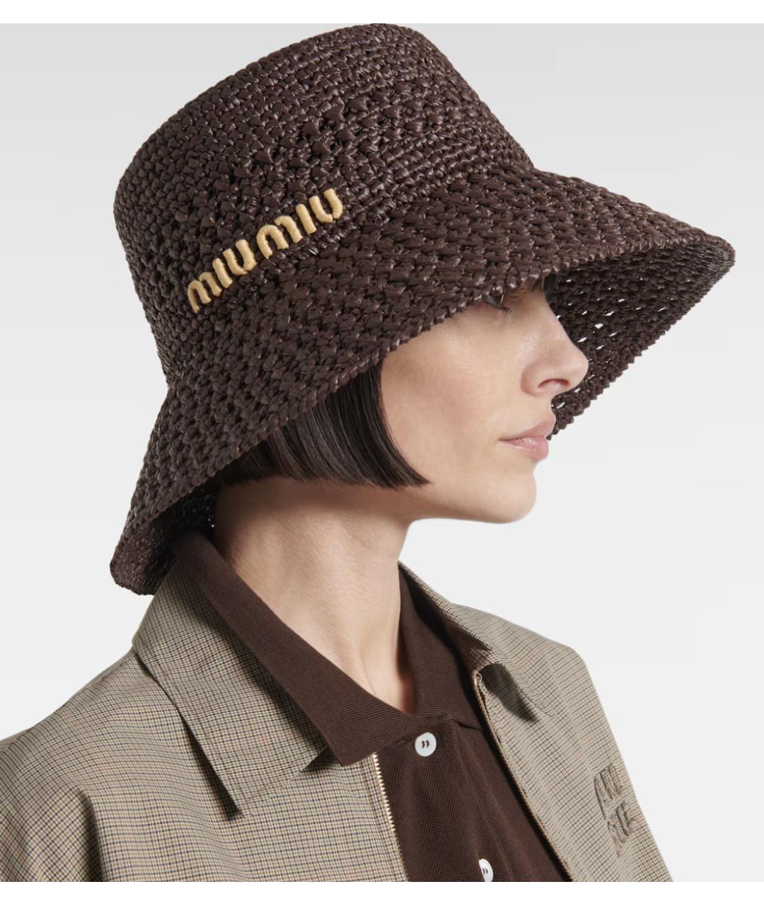 MIU MIU Коричневая шляпа, фото 2