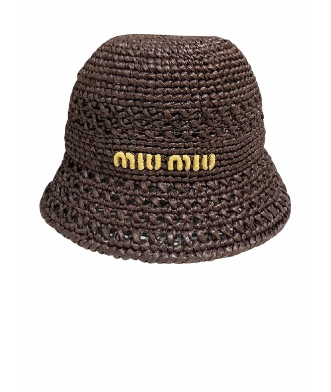 MIU MIU Коричневая панама, фото 1
