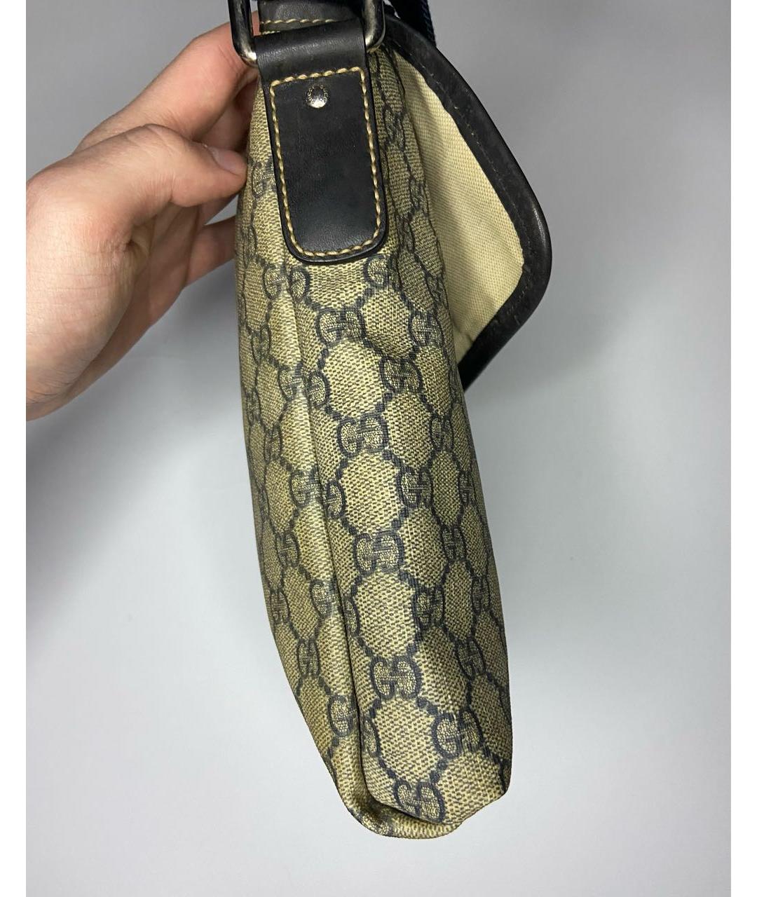 GUCCI Бежевая кожаная сумка на плечо, фото 4