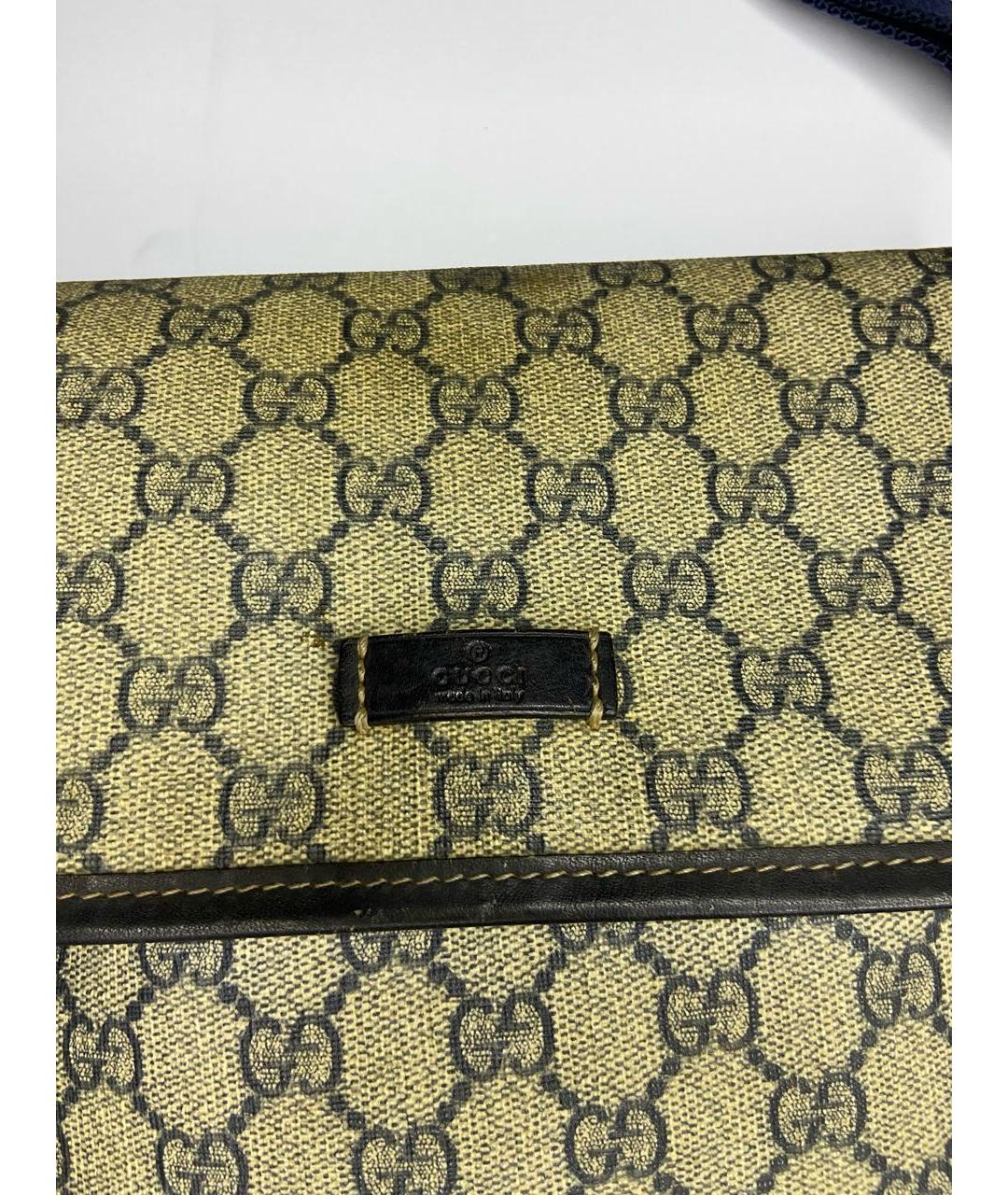GUCCI Бежевая кожаная сумка на плечо, фото 2