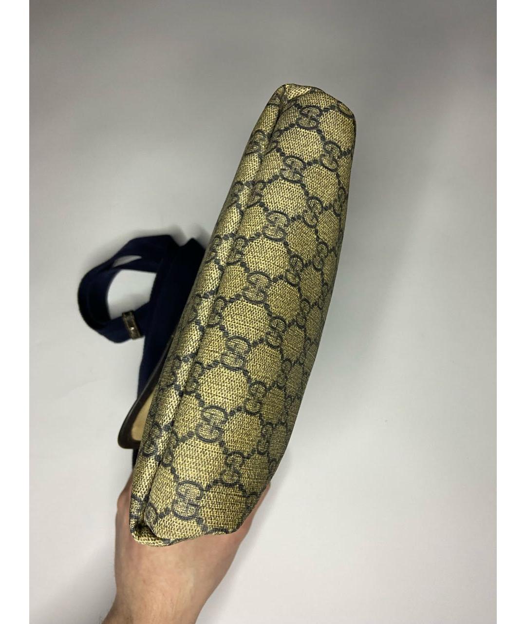 GUCCI Бежевая кожаная сумка на плечо, фото 5