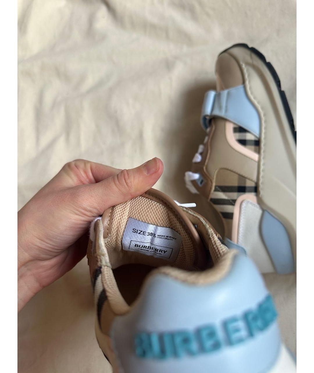 BURBERRY Бежевые кроссовки, фото 3
