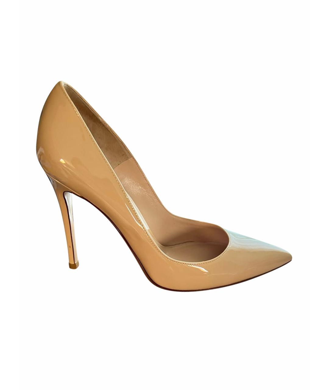 GIANVITO ROSSI Бежевые туфли из лакированной кожи, фото 1